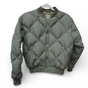 Vintage Gander Mountain Olive Down Quilted Bomber Jacket
